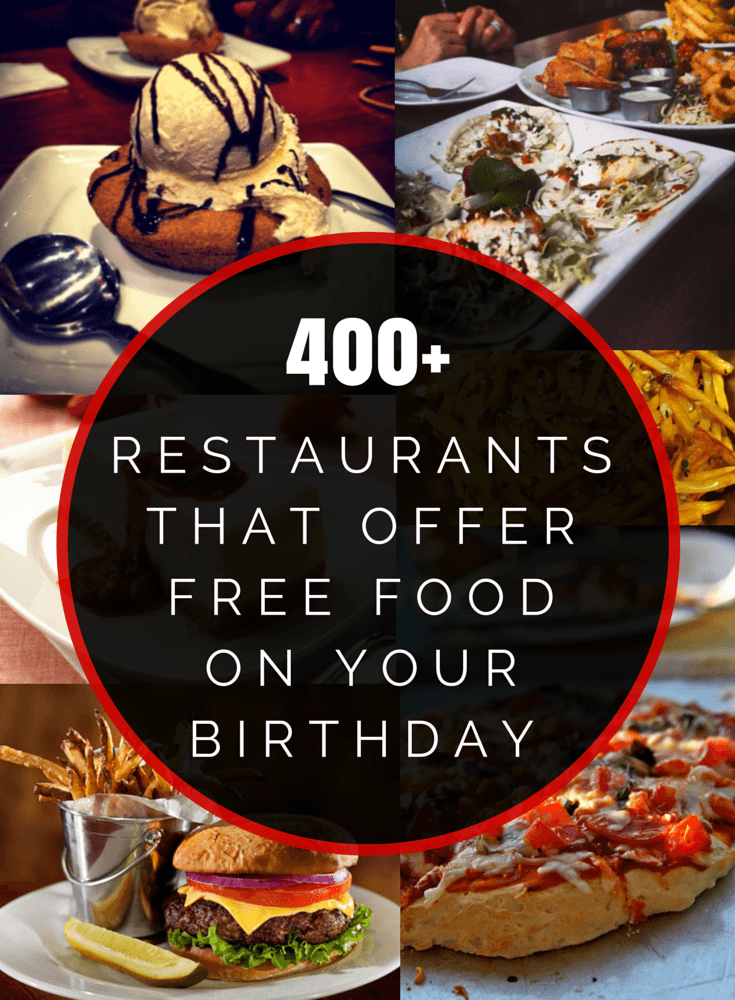 400+ Restaurants That Offer Free Food On Your Birthday
