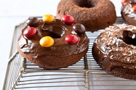 triple chocolate gluten free donuts