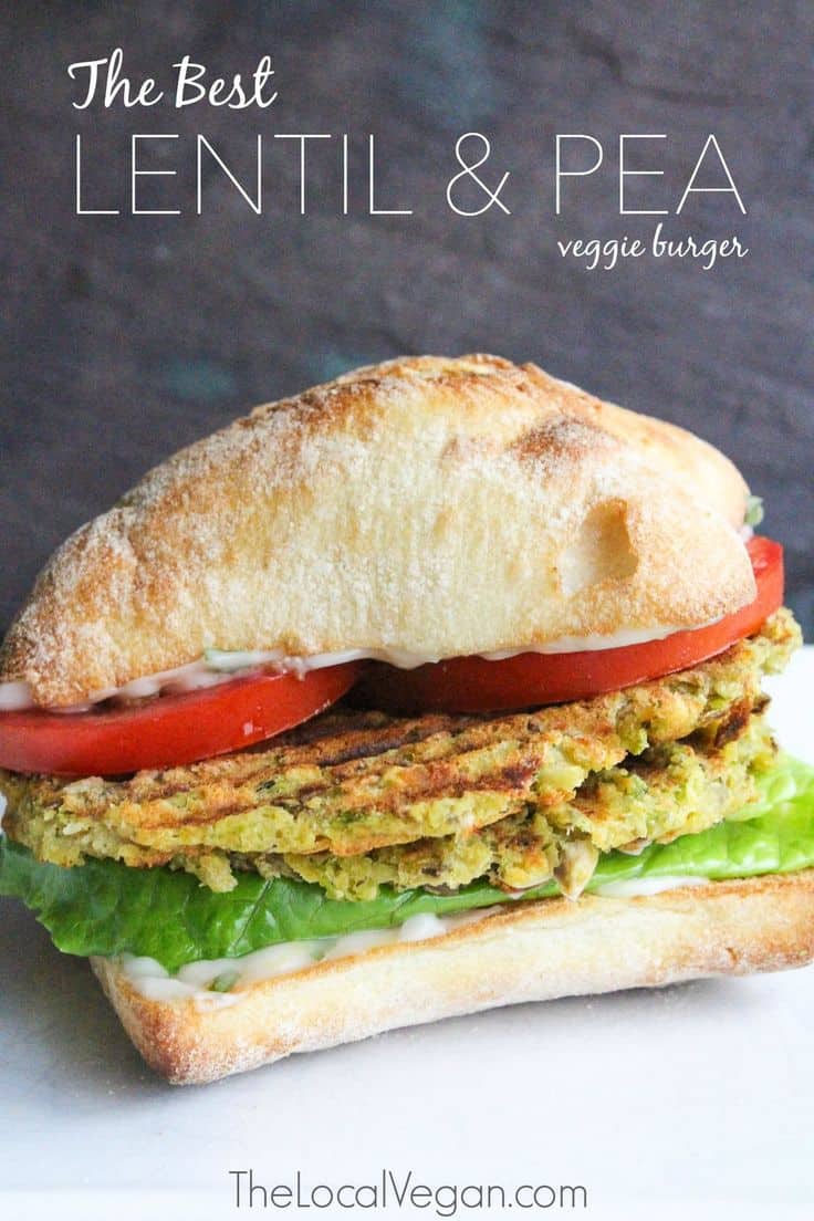 lentil and pea veggie burger