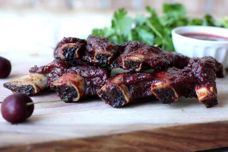 smoked beef ribs with cherry jalapeno bbq sauce