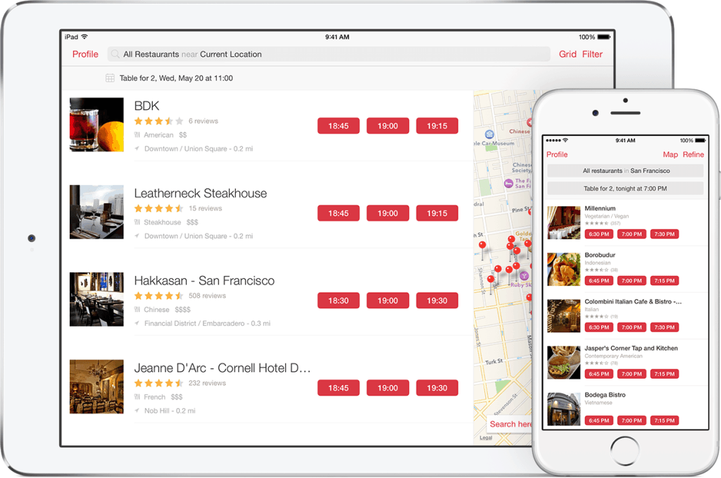 Open Table Restaurant App