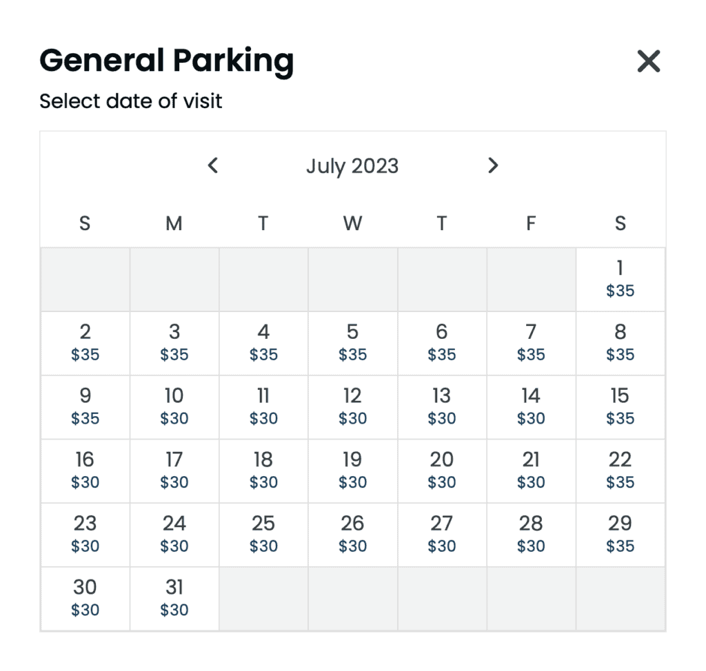 General Parking Calendar SeaWorld Orlando