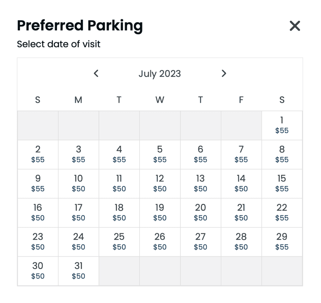 Preferred Parking Calendar SeaWorld Orlando